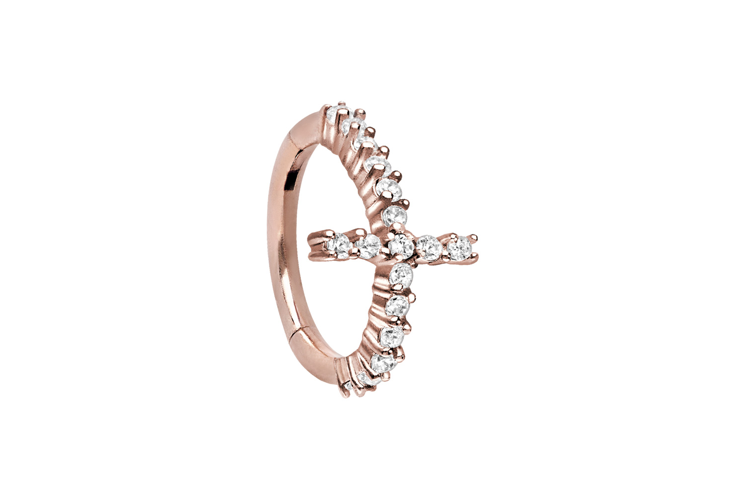 Chirurgenstahl Segmentring Clicker Piercing KRISTALLKREUZ ++SALE++